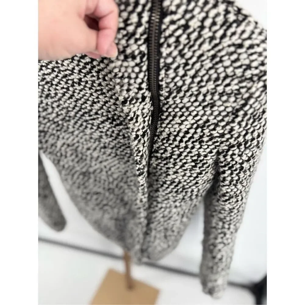 Blank NYC Boucle Knit Motorcycle Moto Jacket Black White Women’s Size XS